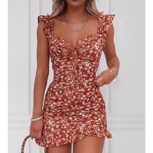 Mini Floral Ruffled Dress